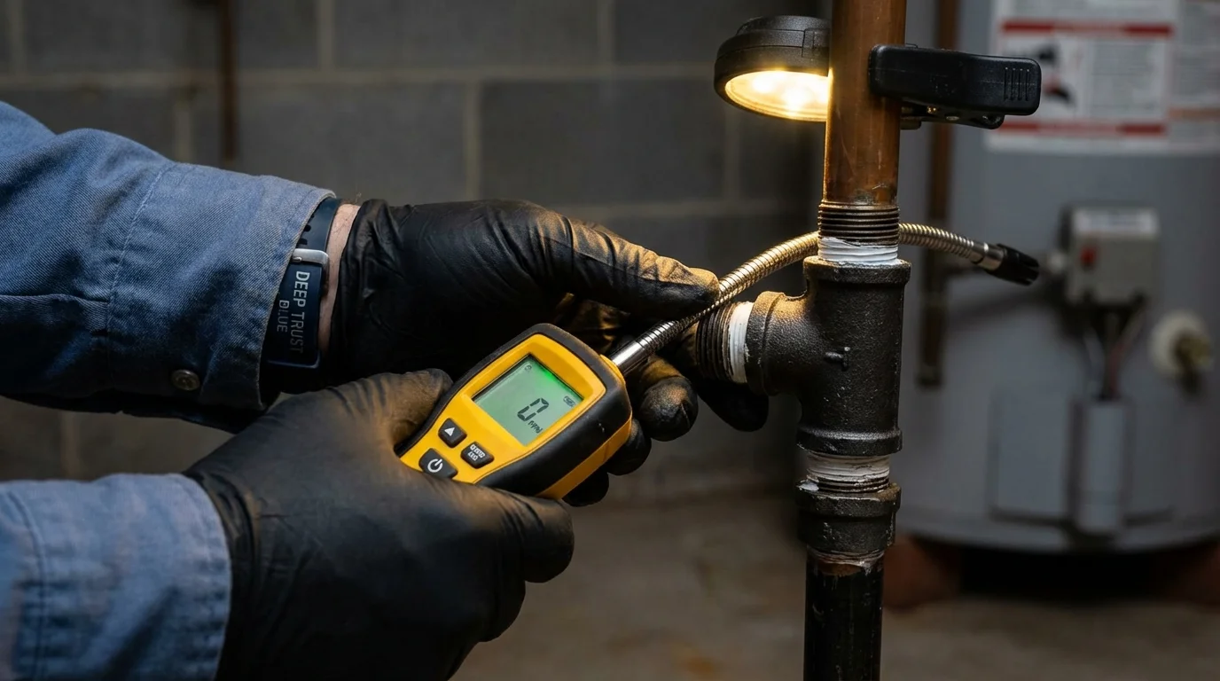 Gas leak detection with electronic sniffer by Johns Plumbing LLC in Bryans Road