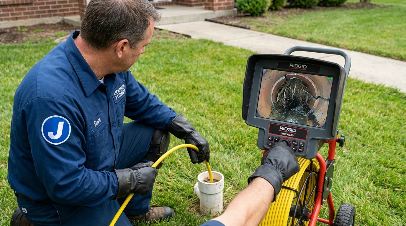 Sewer camera inspection being performed by Johns Plumbing LLC in Bryans Road